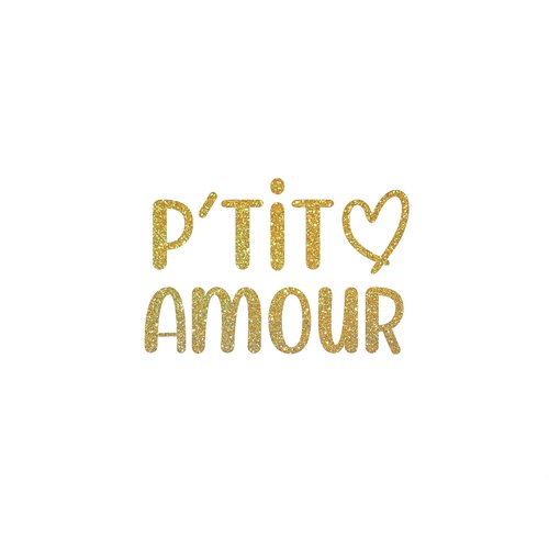 P'tit amour petit coeur naissance 10 cm appliqué flex thermocollant couleur au choix