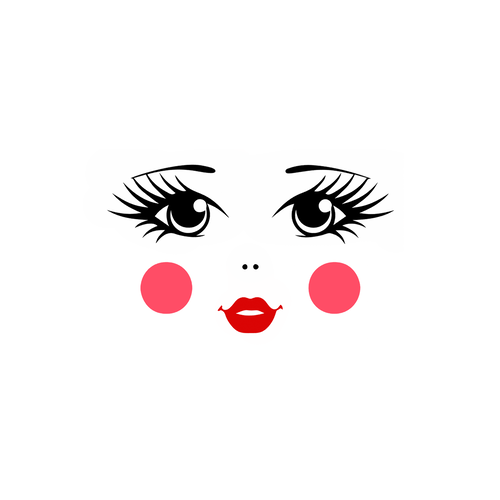 Poupée visage 12 cm flex appliqué thermocollant