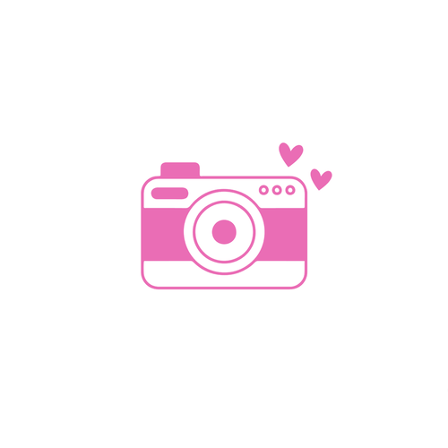Appareil photo 12 cm petits coeurs appliqué flex thermocollant dimension et couleur au choix