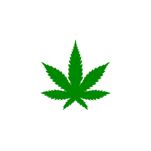 Feuille cannabis 10 cm appliqué flex thermocollant couleur au choix