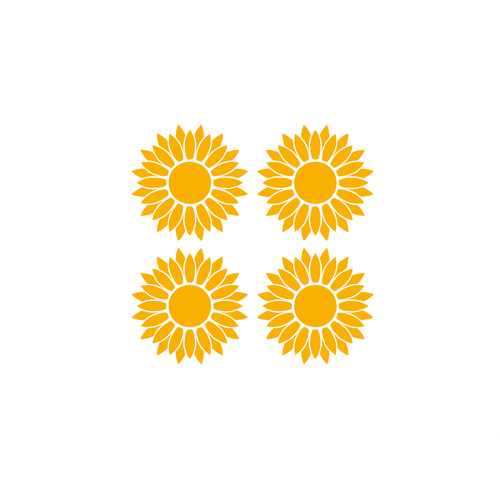 4 fleurs tournesol 4 cm flex appliqué thermocollant transfert textile