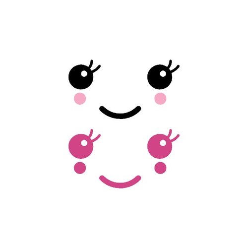 Yeux kawaii cil sourire fille 8 cm flex thermocollant couleur au choix