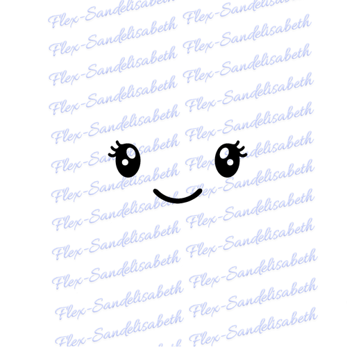 Kawai yeux cil bébé sourire 10 cm appliqué flex thermocollant couleur au choix
