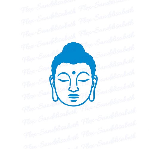 Bouddha visage méditation yoga zen flex thermocollant transfert textile couleur et dimension au choix