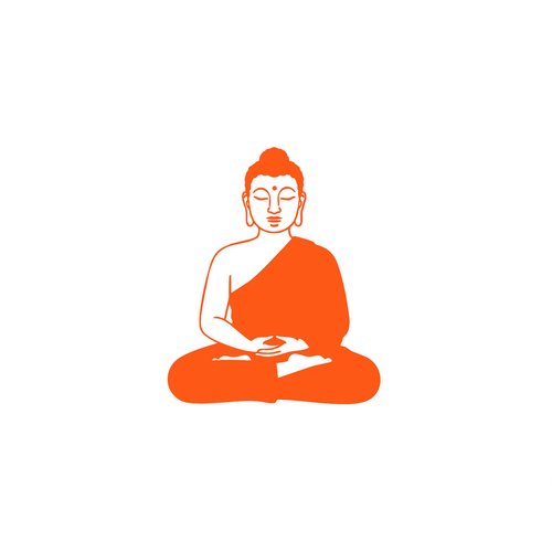 Bouddha méditation yoga zen flex thermocollant transfert textile couleur et dimension au choix