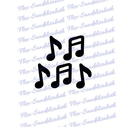 Notes de musique flex transfert thermocollant couleur et dimension au choix