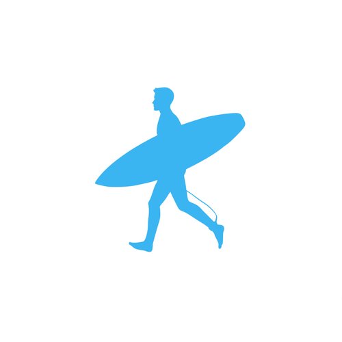 Surf surfeur flex thermocollant appliqué transfert couleur et dimension au choix