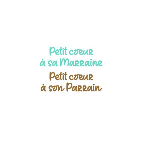 Petit coeur à sa marraine parrain thermocollant flex appliqué transfert textile couleur et dimension au choix