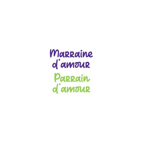 Marraine parrain d'amour thermocollant flex appliqué transfert textile couleur et dimension au choix