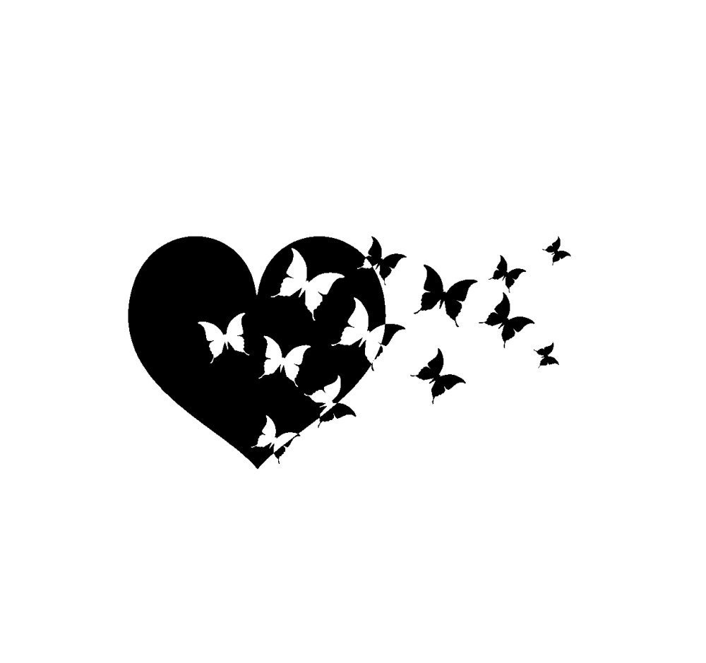 Xxl tapisserie murale Coeur Amour papillons 