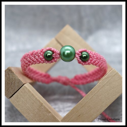 Bracelet macramé et perle