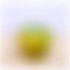 Bougeoir / photophore ronde pailletée jaune/vert