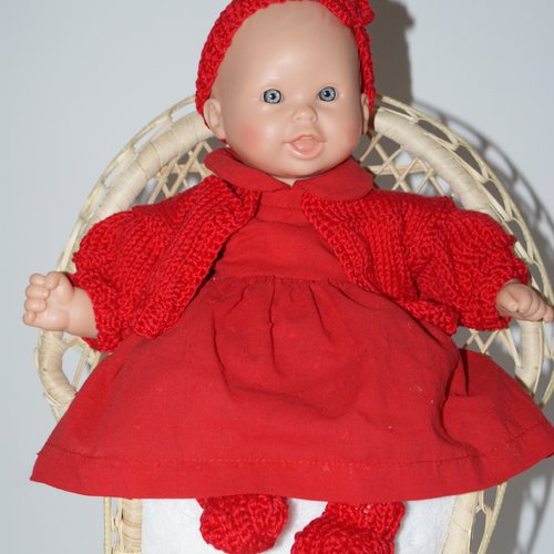 Vêtement pour poupée de 30 cm robe rouge