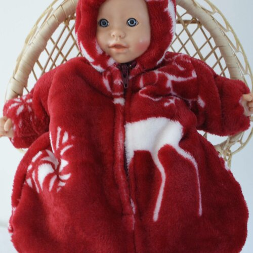 Vêtement pour poupée de 30 cm nid d'ange rouge thème noël