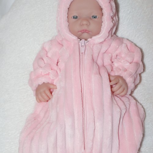 Vêtement pour poupée mini  reborn , 9 pouces ou 23 cm, nid d'ange en polaire cotelé rose