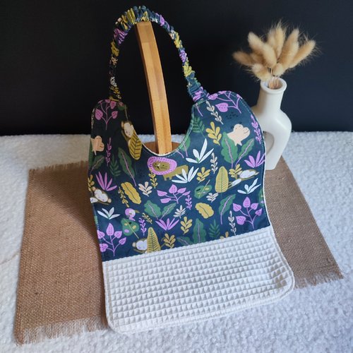 Serviette de cantine à élastique - savane & nid d'abeille écru