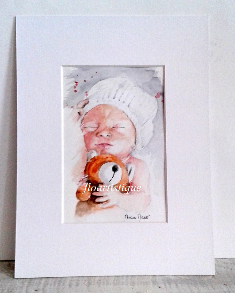 Aquarelle Originale Pour Chambre Bebe Pre Encadree Un Grand Marche