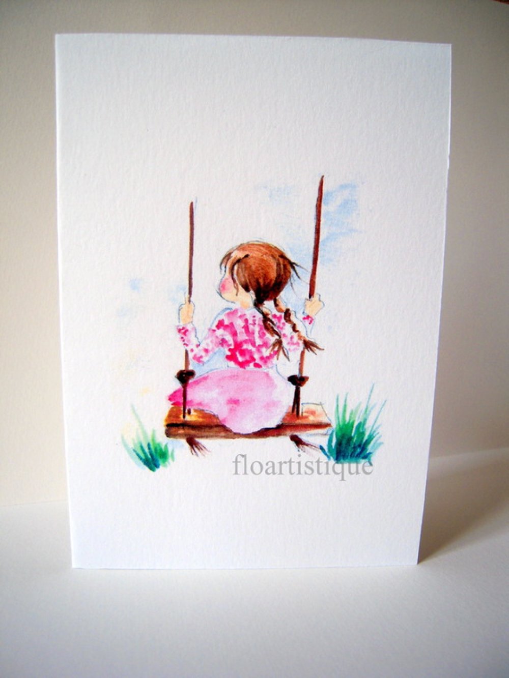 Carte Aquarelle Enfant Pour Invitation Anniversaire Un Grand Marche