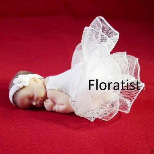 Bébé miniature fille robe blanche tulle pour anniversaire naissance, baptême
