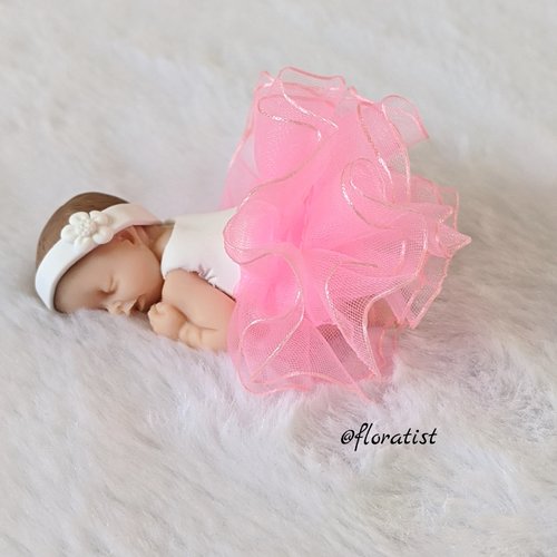 Bébé miniature fille robe tutu rose pour anniversaire naissance, baptême