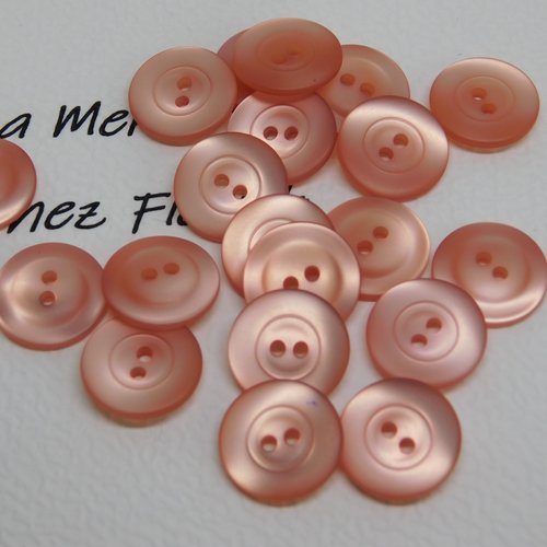 Bouton rond rose 12 mm