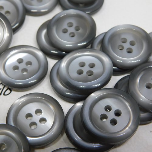 Boutons rond  gris 4 trous 20 mm