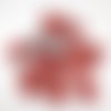 Bouton rond rouge/gris deux trous 25 mm