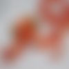 Ruban coeur orange - largeur 10 mm -