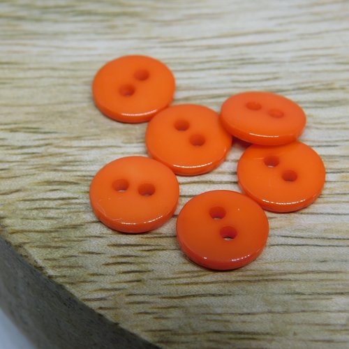 Bouton rond orange 10 mm