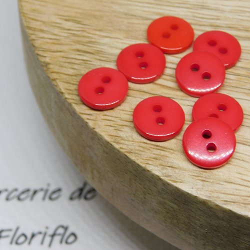Bouton rond rouge 10 mm
