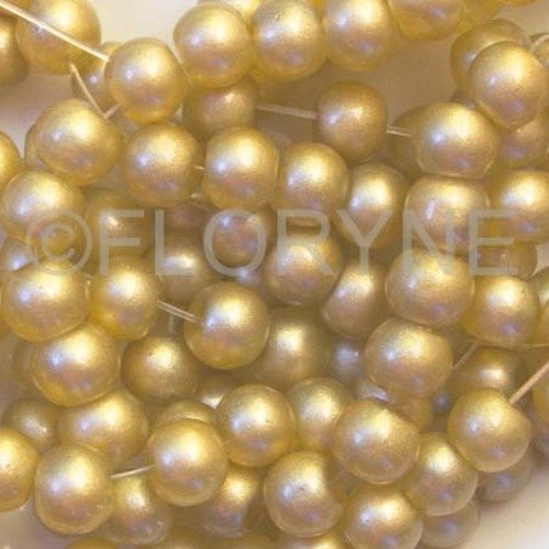 Lot de 15 perles 6mm rondes en verre marron clair