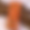 Perle pendentif rectangle céramique artisanal guitare marron- 6.5 cm x 2.5 cm