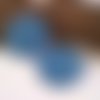 Lot de 2 cabochons tourbillons bleu céramique artisanal- 2.7 cm