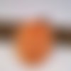 1 gros cabochon visage marron céramique artisanal- 6.5 cm x 5.3 cm