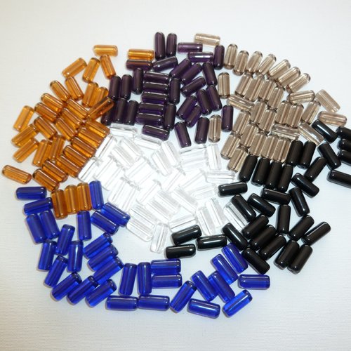 20 perles verre Noir facette métallisé irisé tubes 10mm DIY Bijoux Loisirs