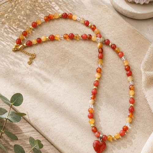 Collier réglable en pierres naturelles – énergie, confiance & vitalité