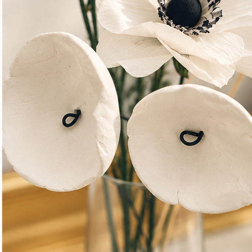 Fleur en argile - céramique personnalisable (pour baptême, mariage, …)