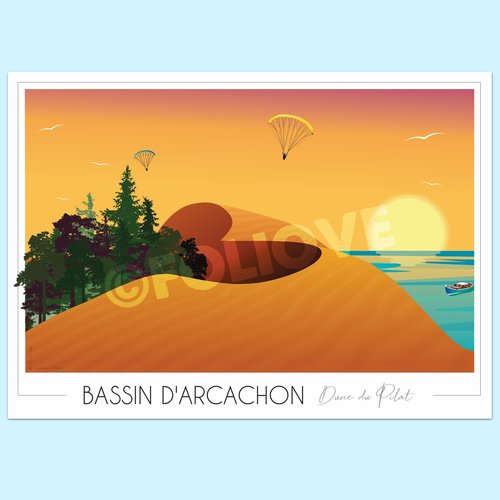 Affiche bassin d'arcachon - dune du pilat