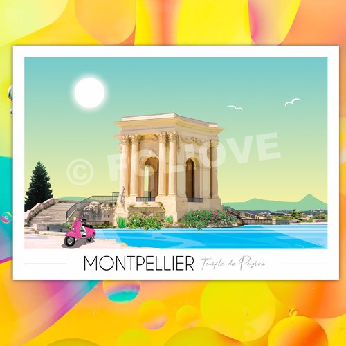 Affiche montpellier promenade du peyrou