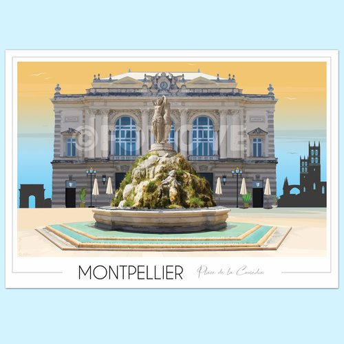 Affiche montpellier place de la comédie