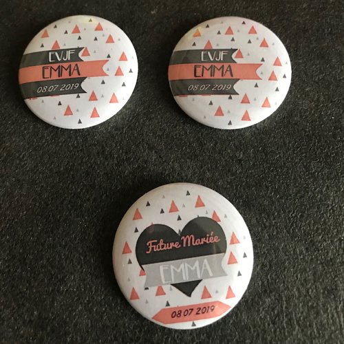 Badge personnalisé - evjf triangles - fêtes, mariage