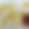 10 cabochons coeur 8x8mm verre oeil de chat jaune