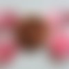 10 cabochons coeur 12x12mm verre oeil de chat rose foncé 