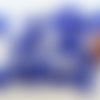 20 cabochons ronds 8mm oeil de chat bleu foncé marine 