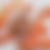 20 cabochons ronds 6mm oeil de chat orange foncé 