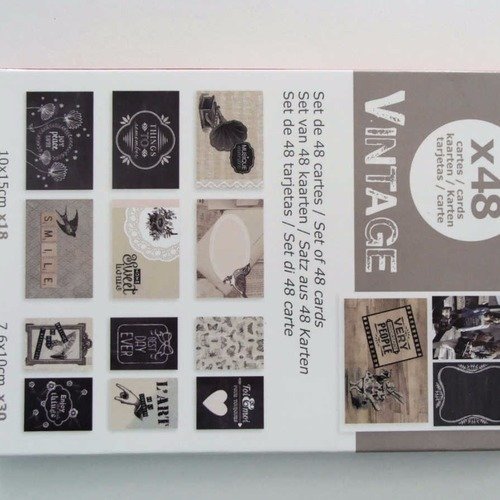 Set 48 cartes vintage artemio scrapbooking photos 