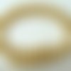 68 perles 6mm verre peint aspect nacré rondes en fil jaune dore 