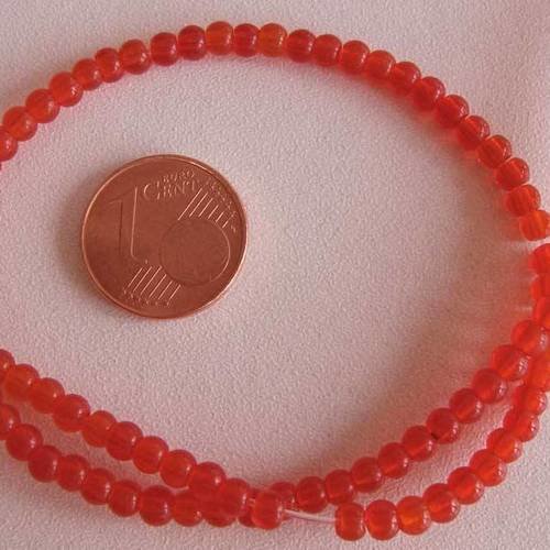 1 fil 100 perles environ rondes 3,5mm verre simple rouge vs-r35mm-rouge 