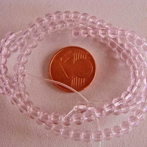 1 fil 100 perles environ rondes 3,5mm verre simple rose vs-r35mm-rose 