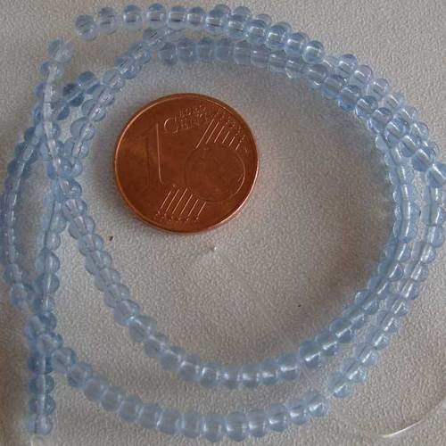 1 fil 150 perles environ rondes 3mm verre simple bleu vs-r3mm-bleu 